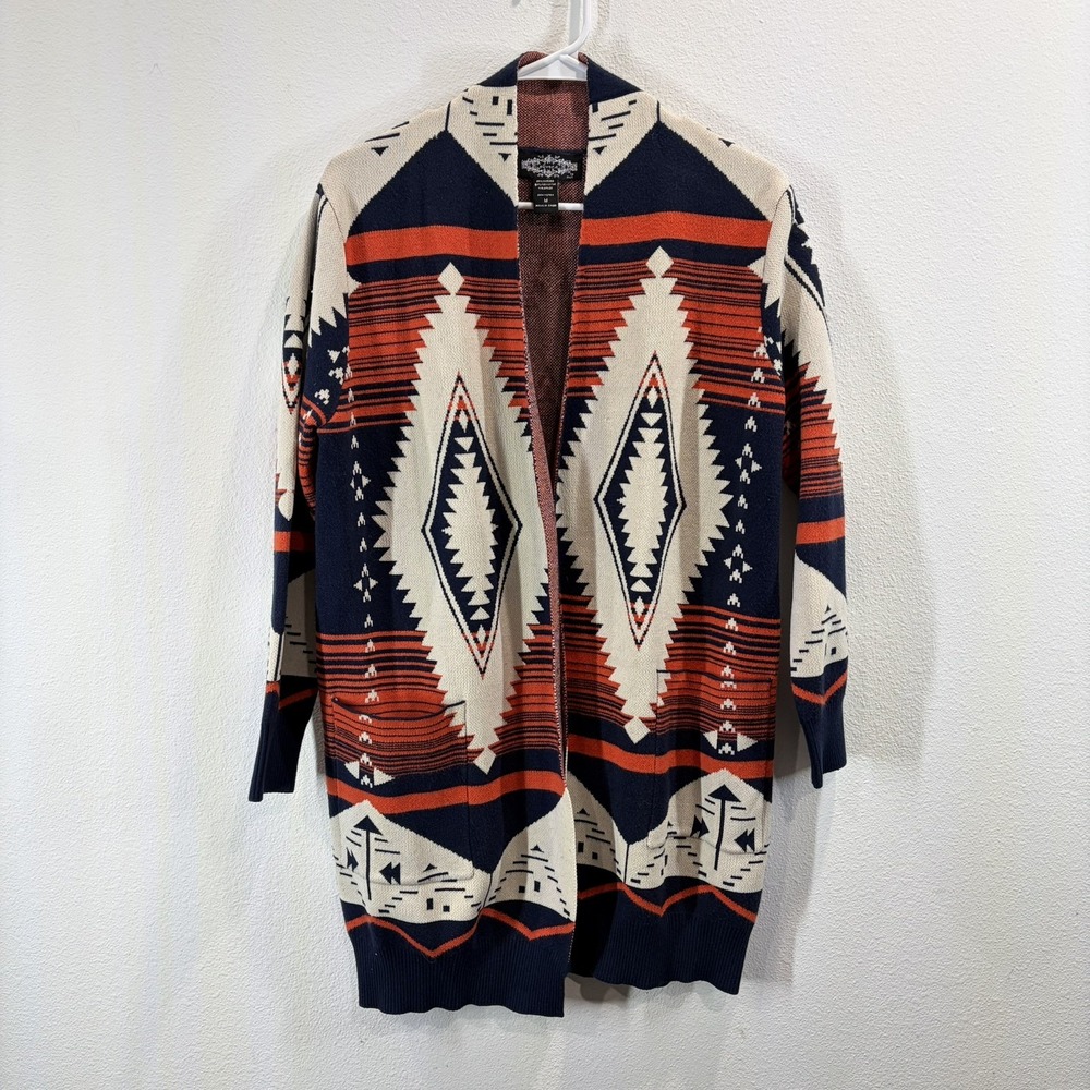 Anthropologie Oliver O Aztec Southwestern Shawl Collar Open Cardigan Medium